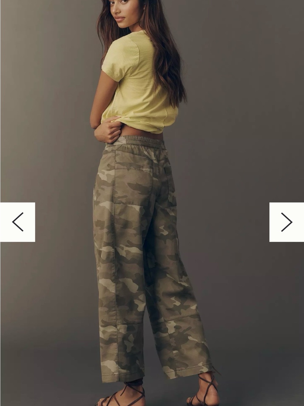 Anthropologie Petites Izzie Relaxed Pull On Camo Barrel Pant - Picture 4 of 13